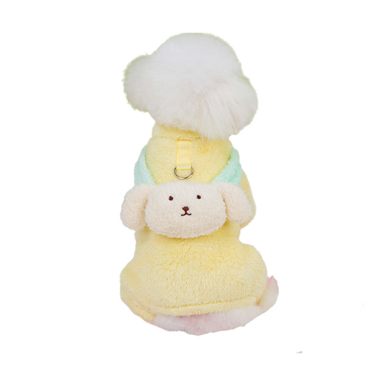 Small Dog Clothing Back Dog Four Legs Fluffy Jacket
