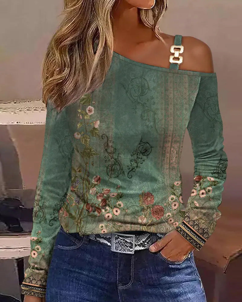 Autumn Simplicity Metal Button Shirt