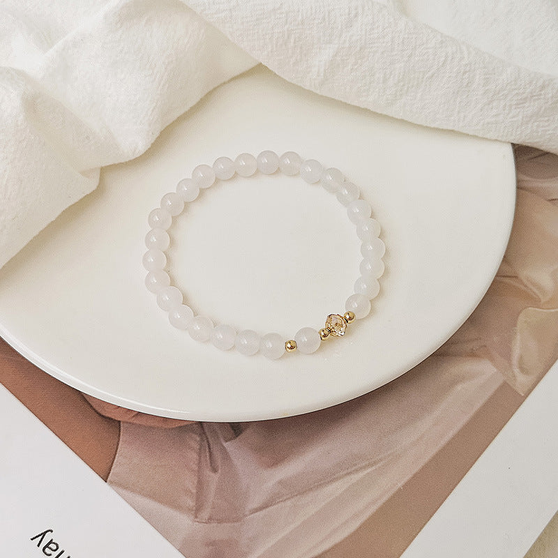 Natural Crystal Women's 14K Gilded Accessories Aquamarine Bracelet