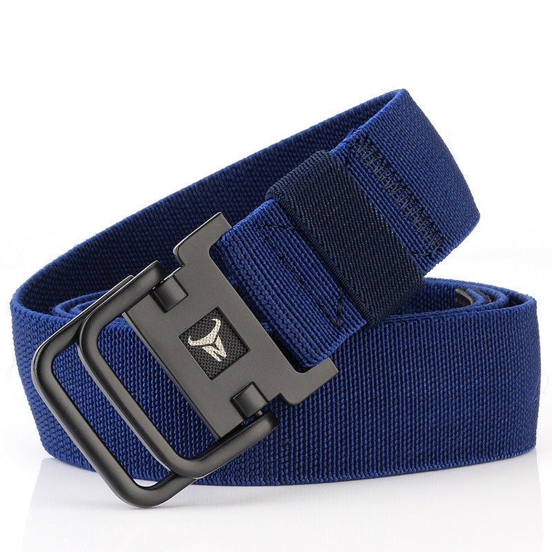 Double Ring Buckle Nylon Elastic Band Durable Canvas Belt