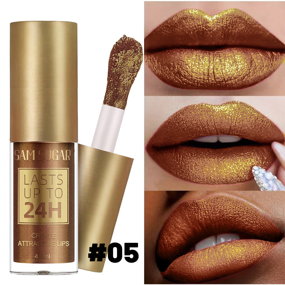 6-color Lifting Thin And Glittering Pearlescent Lip Lacquer - EL CHEG
