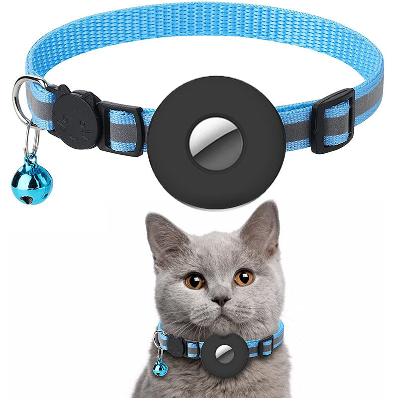 Airtag Pet Collar With Bell Reflective Adjustable Anti-lost Cat Dog Collar - EL CHEG