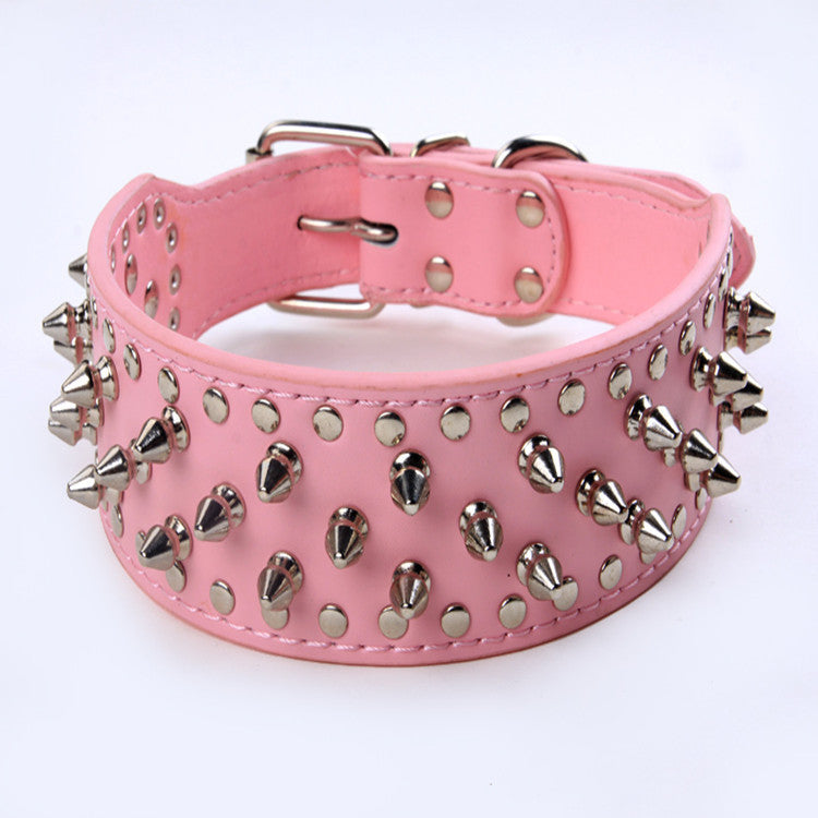 Pet collar large dog rivet collar - EL CHEG