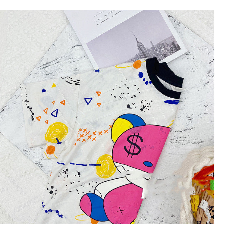 Summer Children's Mid-length Cotton Print Trendy Top