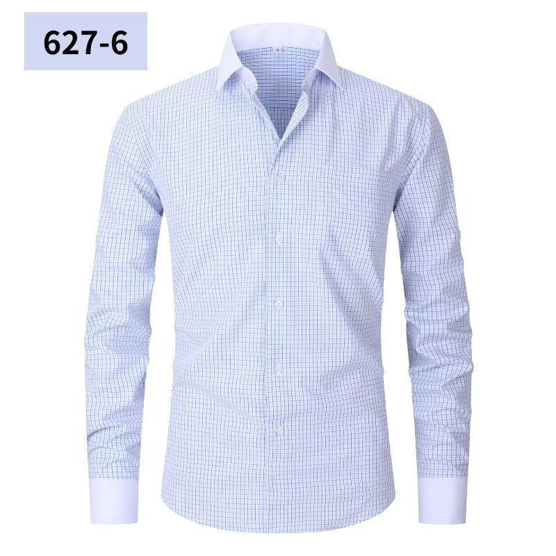 Plus Size Men's Casual American-style Long-sleeved Striped Shirt