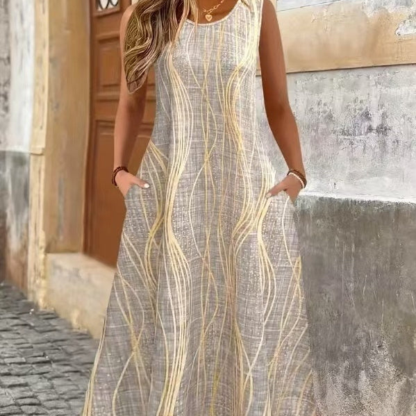 Women's Printing Plus Size Vest Dress