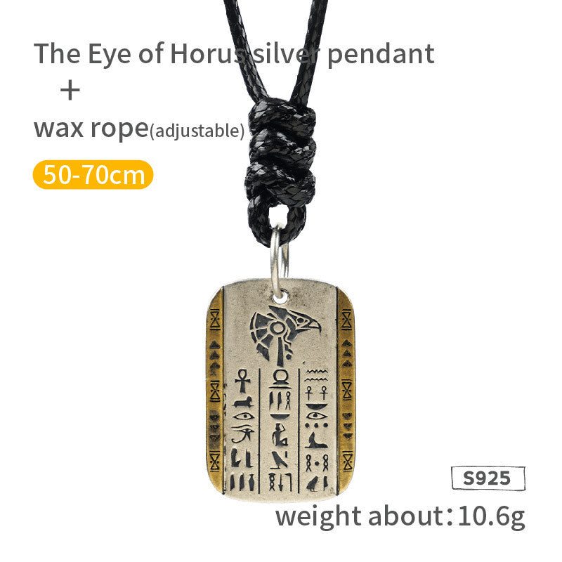 Grim Reaper Anubis Silver Inlaid Copper Vintage Silver Necklace