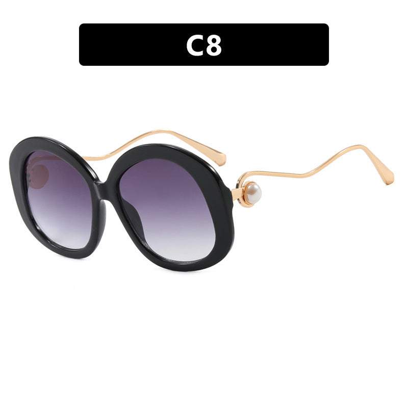 Plain Personality Vintage Pearl Anti-blue Light Glasses