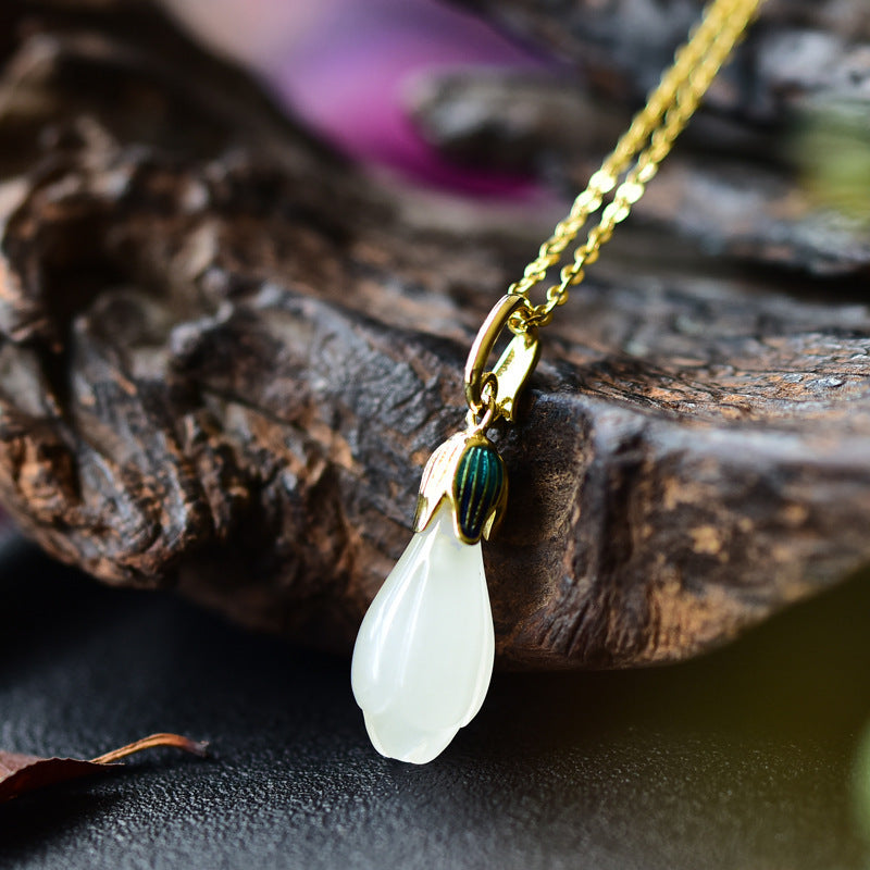 Sterling Silver Magnolia Necklace For Women