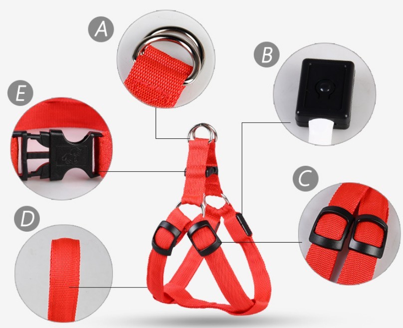 Pet Products LED Luminous Dog Chest Strap Large Dog Luminous Dog Leash - EL CHEG