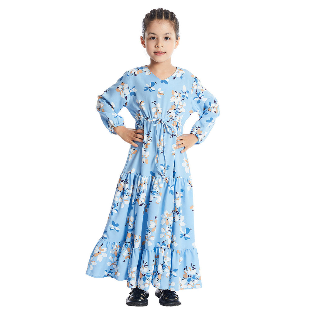 New Hot Sale Long Sleeve Girl Floral Dress
