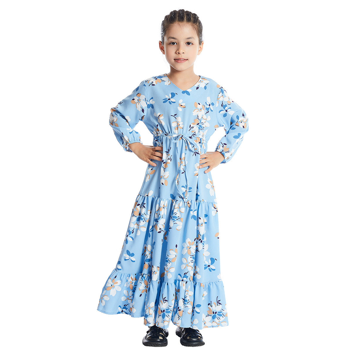 New Hot Sale Long Sleeve Girl Floral Dress