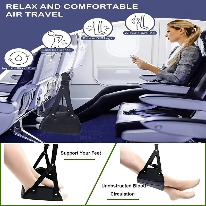 Adjustable foot hammocks for travel, car, airplane rest, office hanging, simple leg support foot pads, foot hammocks - EL CHEG
