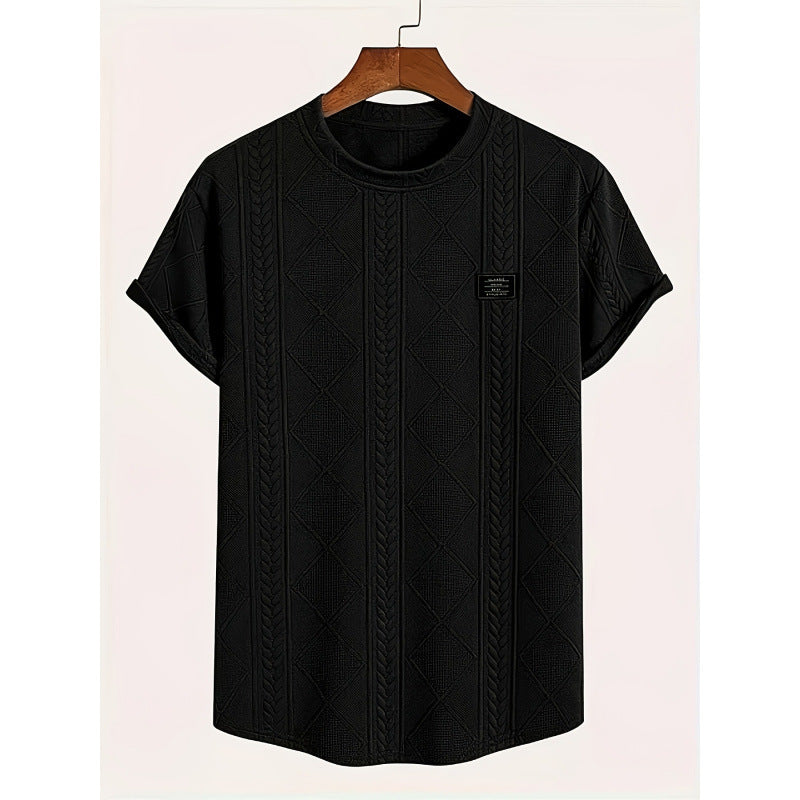 Geometric Embroidery Casual Short Sleeve