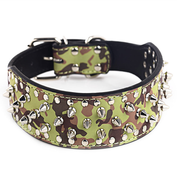 Pet collar large dog rivet collar - EL CHEG
