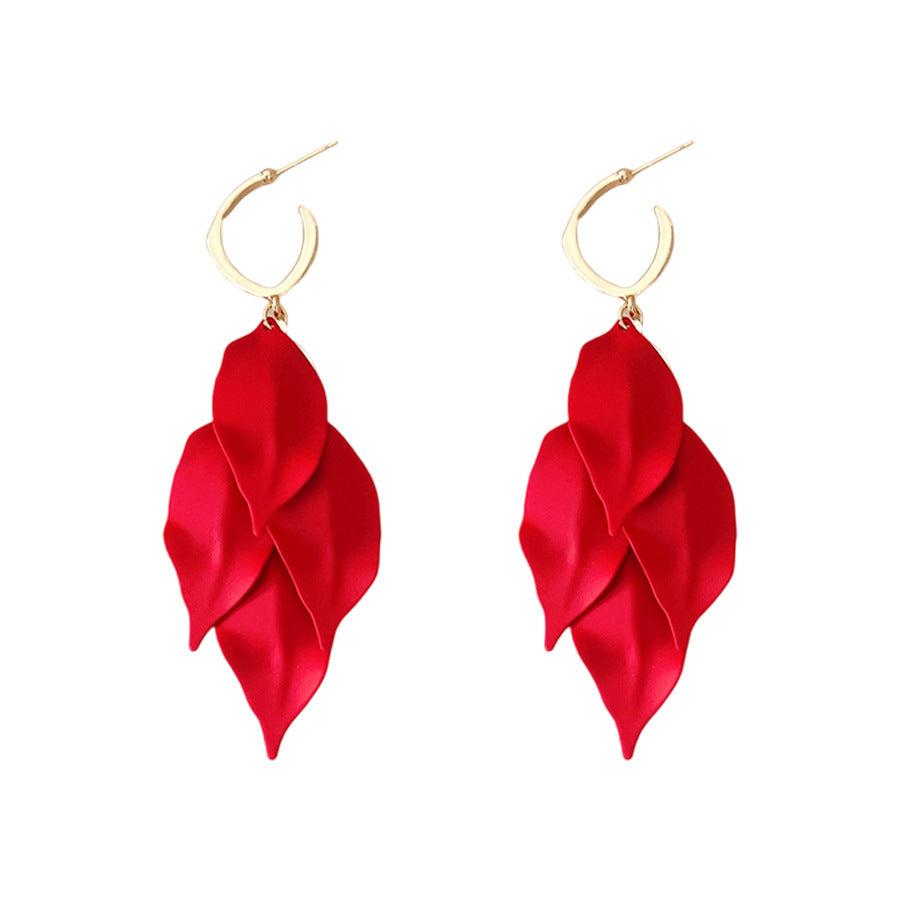 Spray Paint Flower Tassel Earrings Vacation Style Sweet And Simple