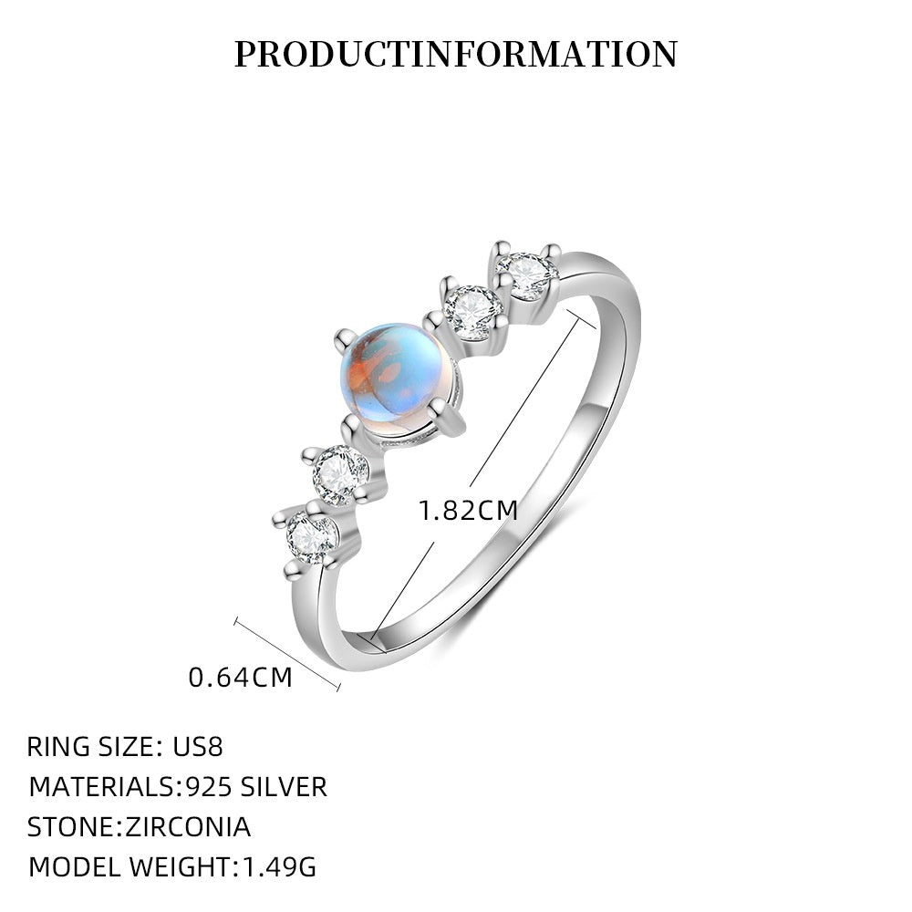 Light Luxury High-grade Sense Fine Circle Micro Inlaid Zircon Index Finger Ring