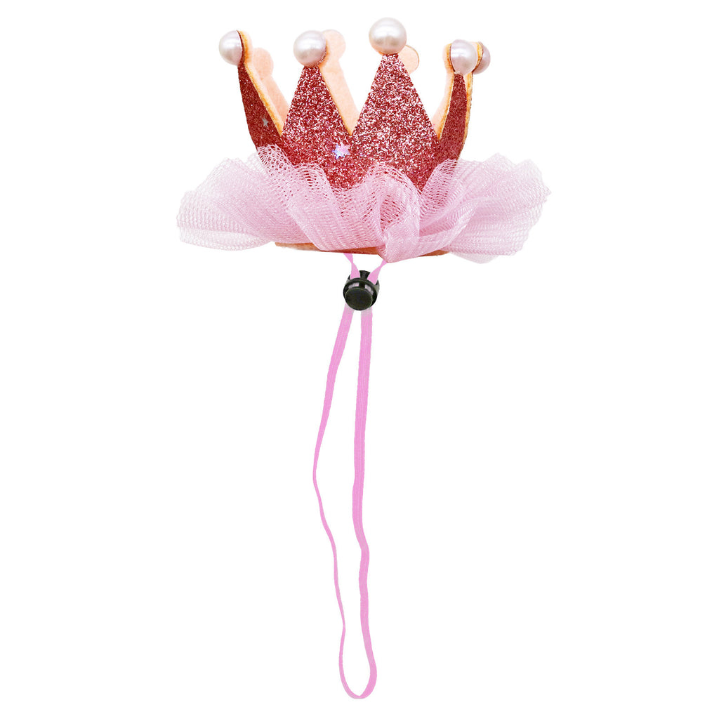 New Pet Dog Crown Hat Mesh Birthday Party