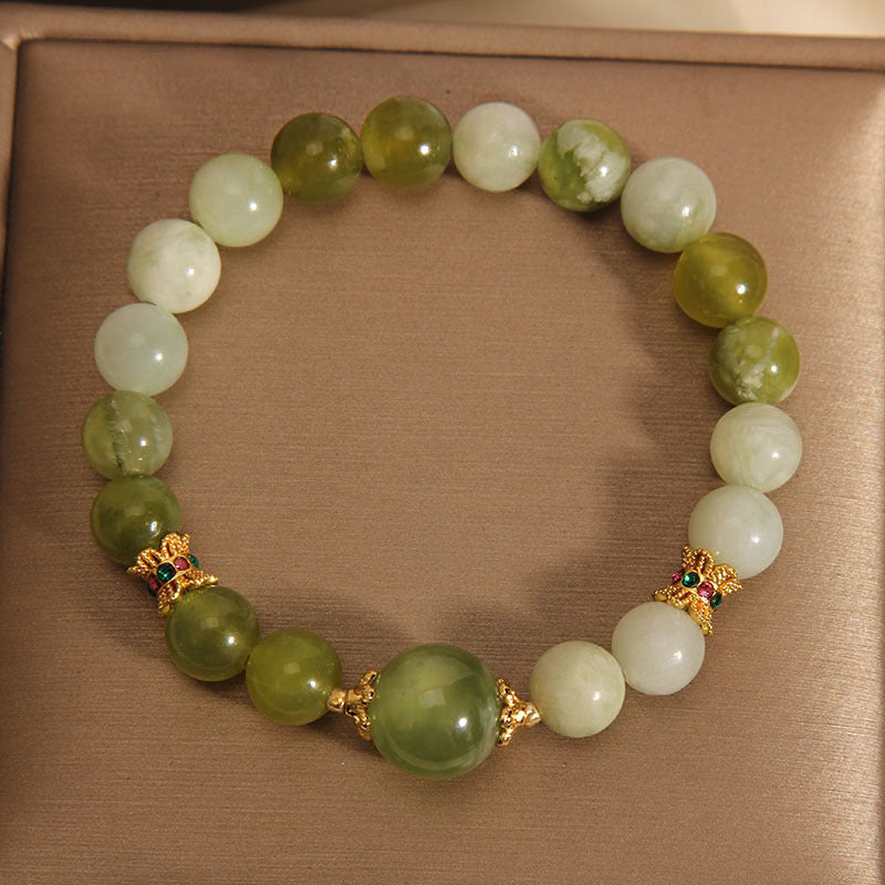 Ins Special Interest Light Luxury Sweet Mori Jade Green Women's Bracelet