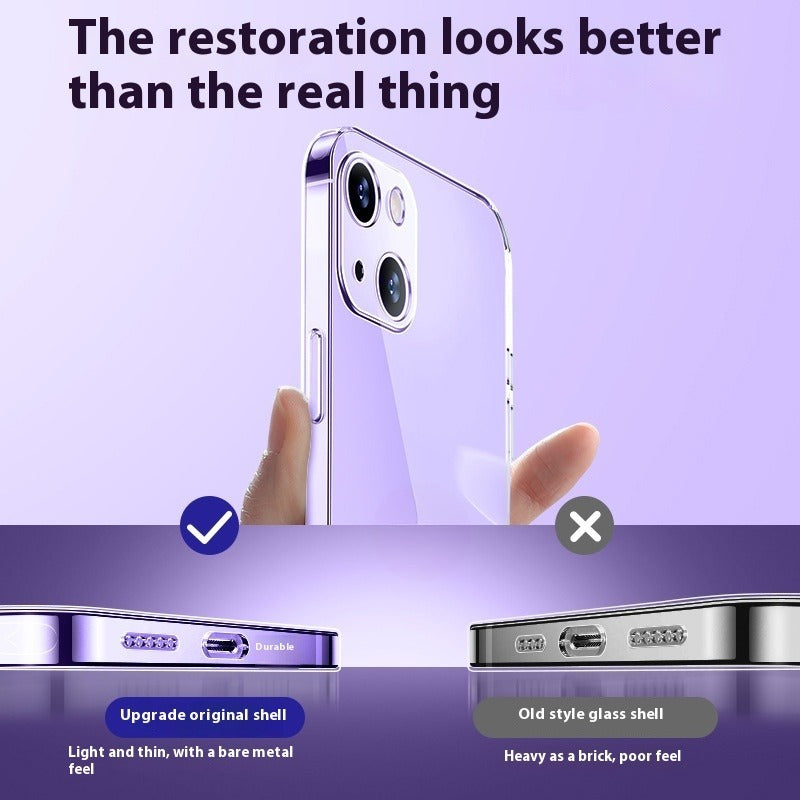 Transparent Glass Fine Hole Drop-resistant Phone Case