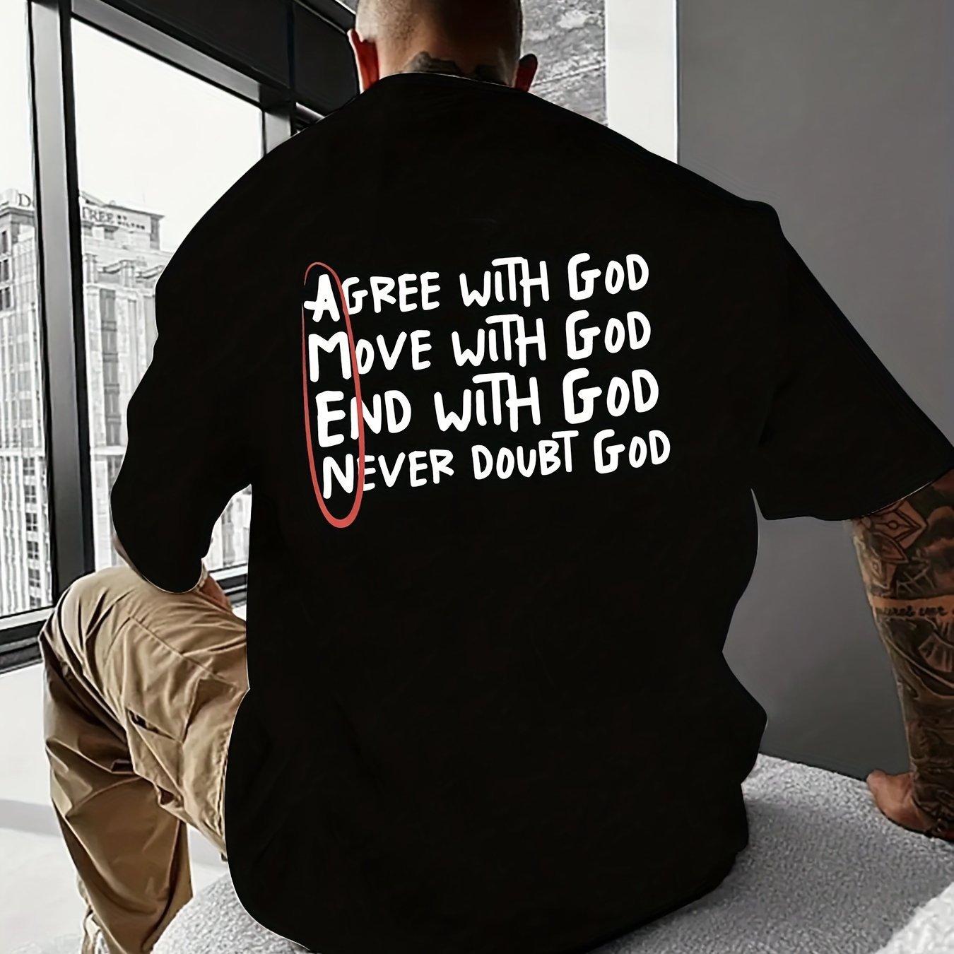 Simple Casual Men's Letter Short Sleeve T-shirt