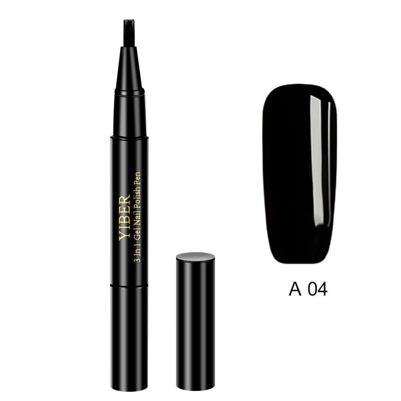 5pcs Nail Polish Pen 3 In 1 One Step Glue Pen Multicolor - EL CHEG
