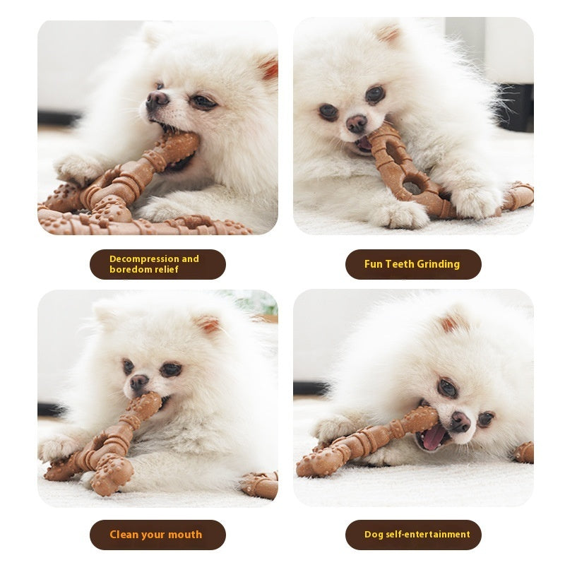 Dog Toy Bone Molar Rod Bite-resistant Teeth Cleaning Self-hi