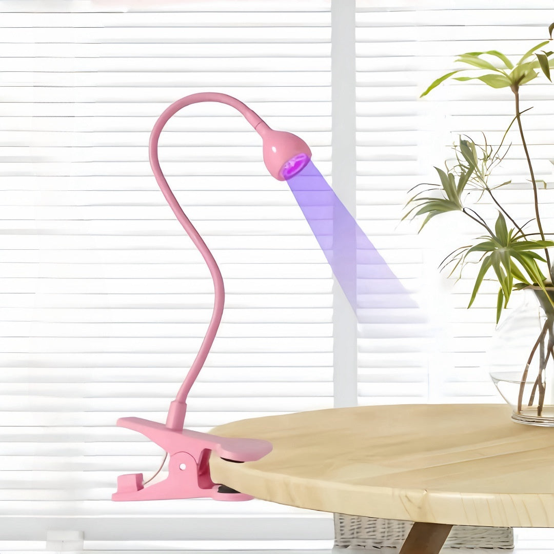 Goose Neck Nail Lamp USB Clip 395 Phototherapy Lamp Nail Polish UV Glue Curing Lamp Purple Light Lamp Nail Art Straight Lamp - EL CHEG