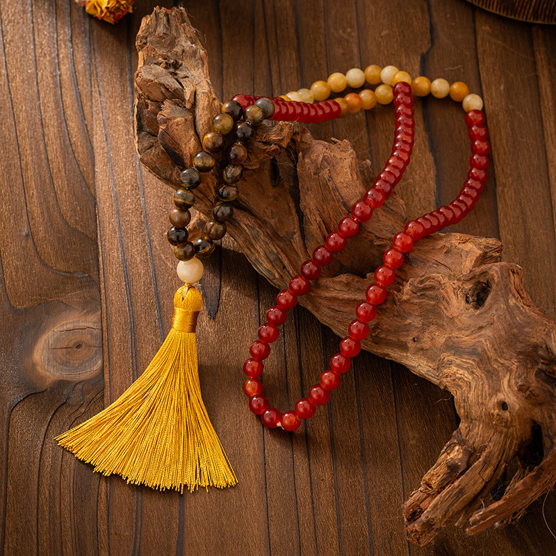 Vintage Tassel Bohemian Style Natural Stone Beaded Long Sweater Chain