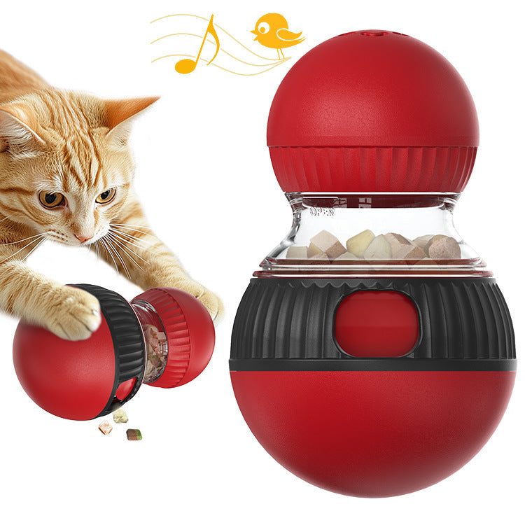 Rotating Funny Cat Sound Food Dropping Ball Toy