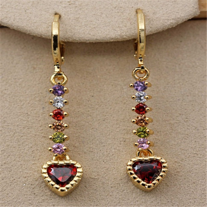 Women's Heart-shaped Fashion Colorful Earrings