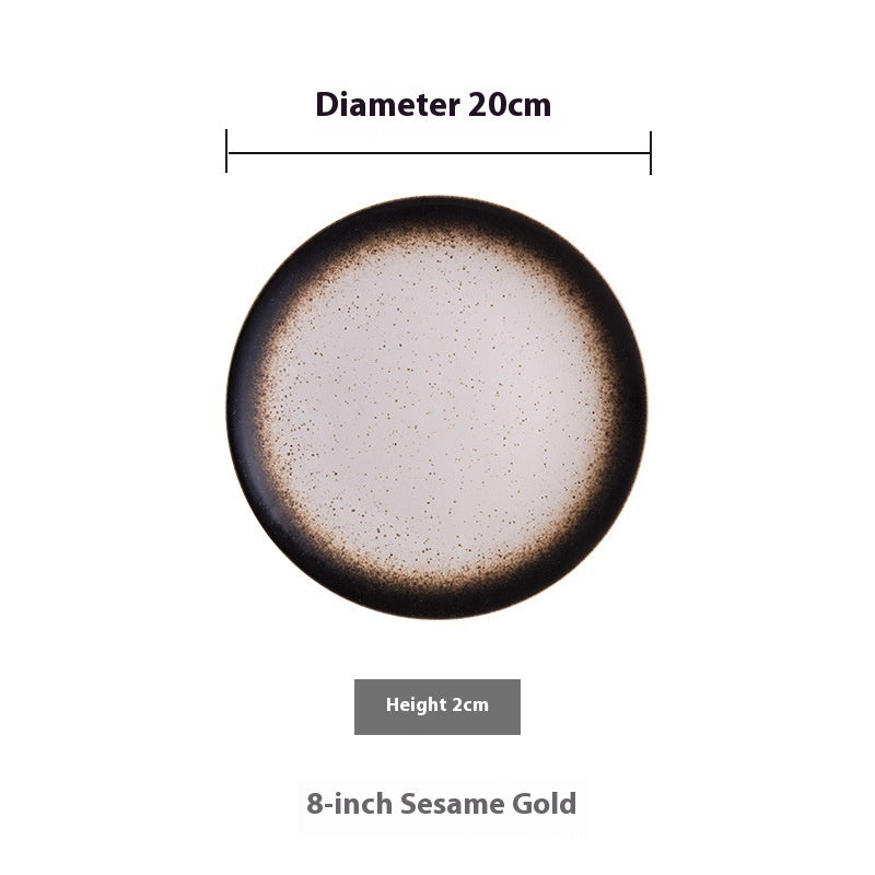 Retro Ceramic Shallow Plate Creative Color Glaze Plate Dish