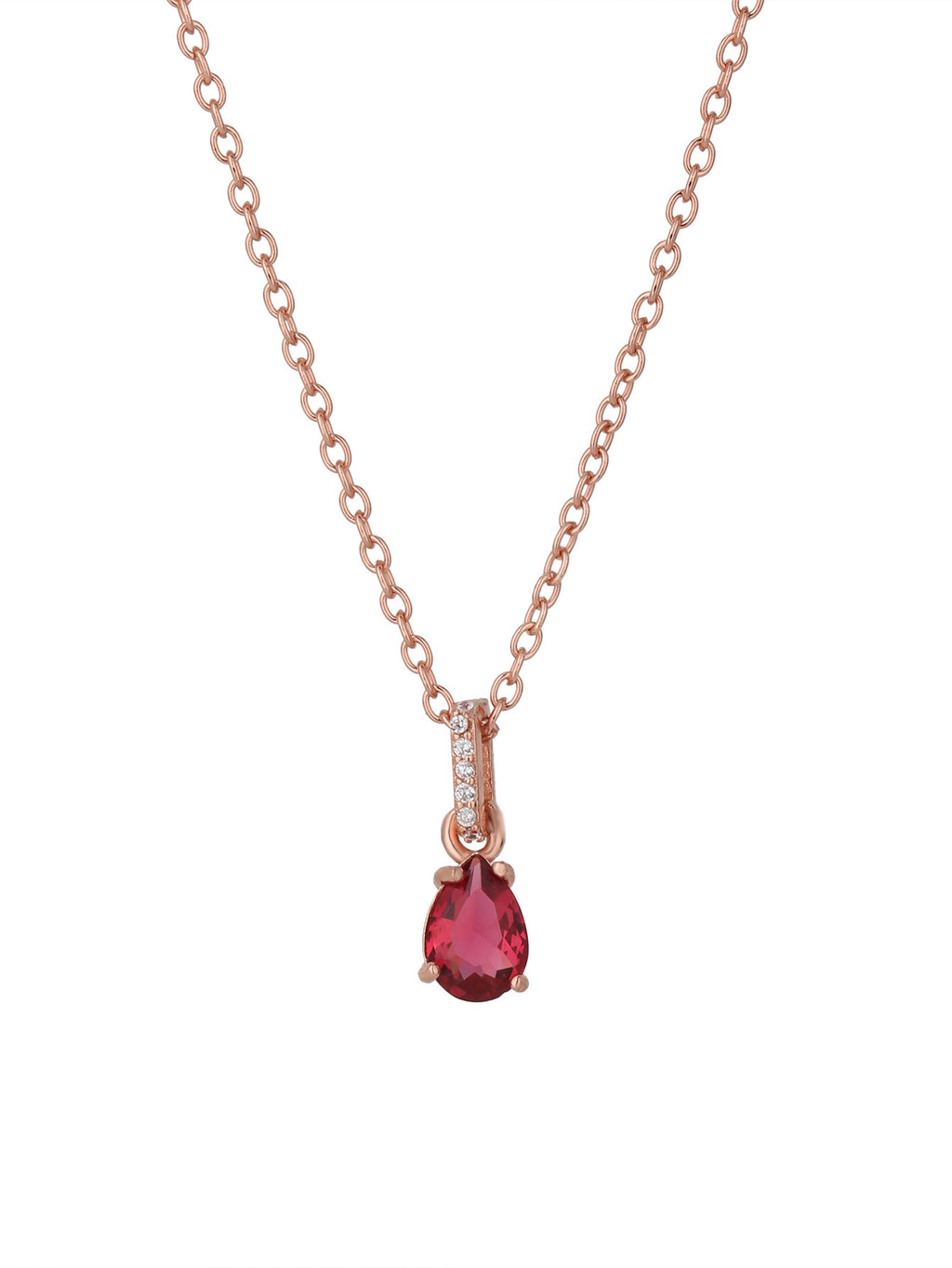 European And American Retro Water Drop Red Treasure Zircon Pendant
