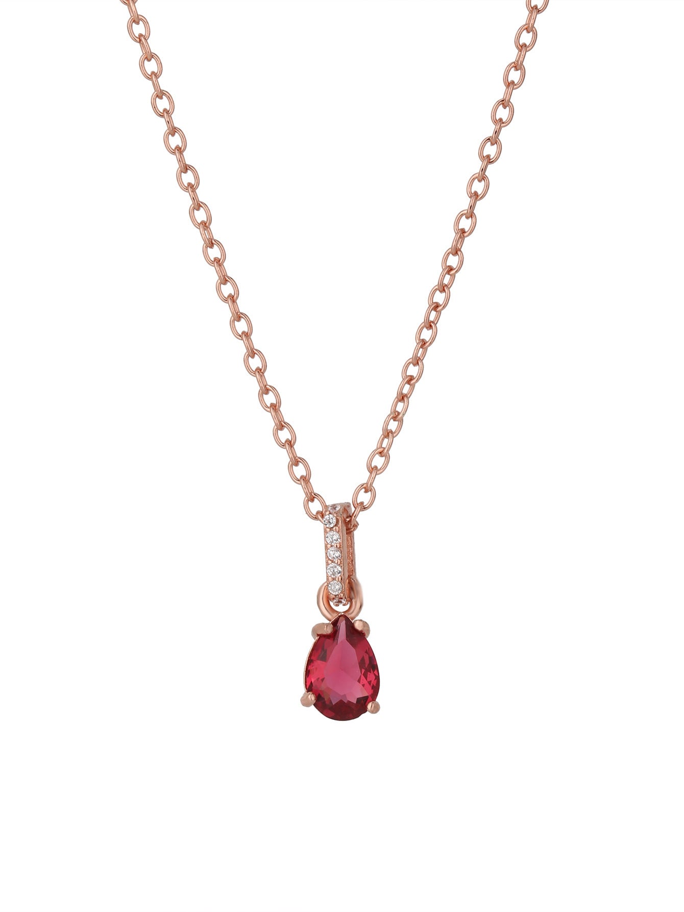 European And American Retro Water Drop Red Treasure Zircon Pendant