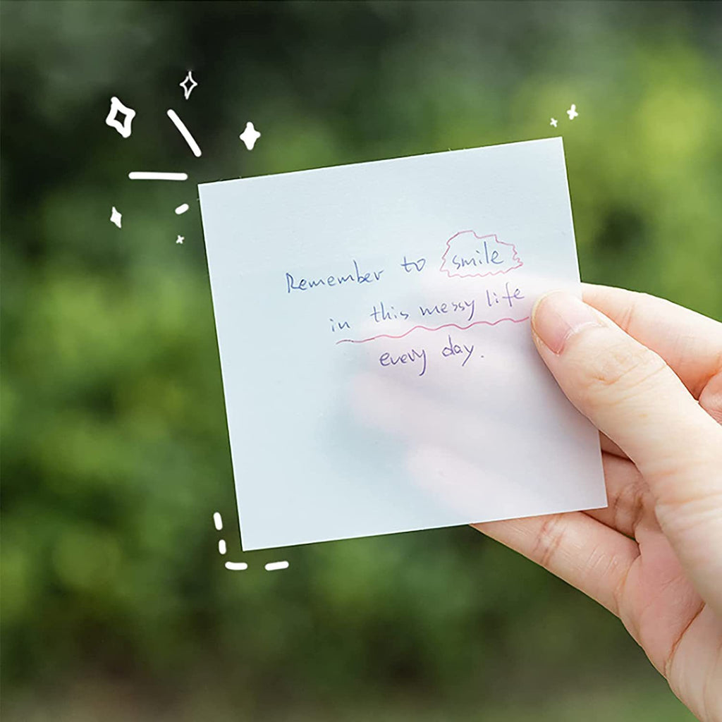 Transparent Sticky Note Pads Waterproof Self-Adhesive Mem