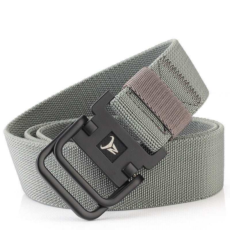 Double Ring Buckle Nylon Elastic Band Durable Canvas Belt