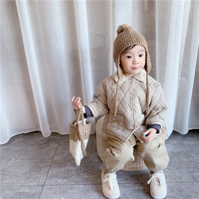 Girl's autumn cardigan padded jacket