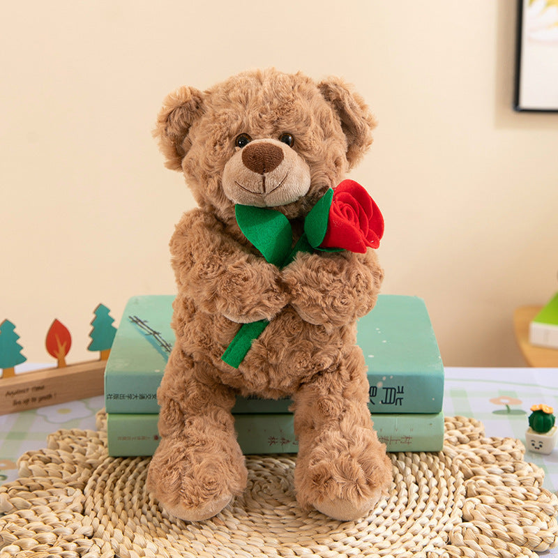 Holding Flower Bear Love Bear Plush Toy.