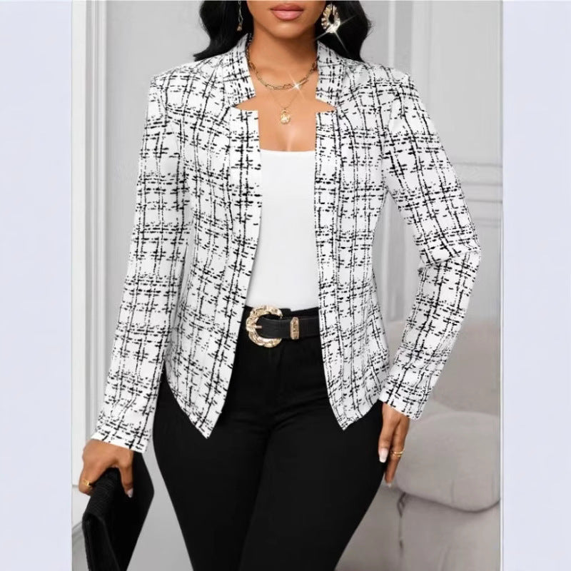 Women's Fashion Graceful Personality Plaid Coat