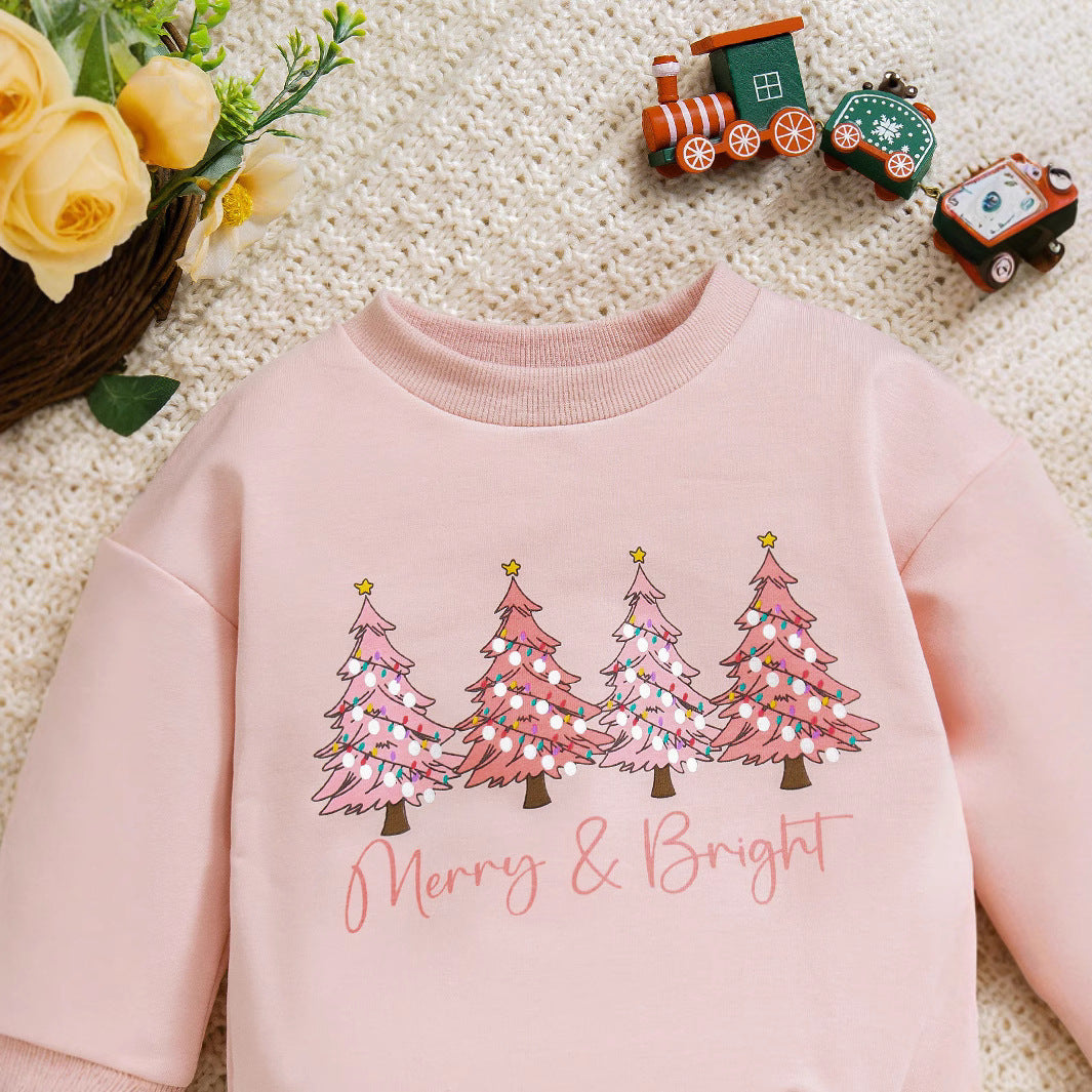 Girls' Letter Printed Long Sleeve Thin Baby Triangle Jumpsuits