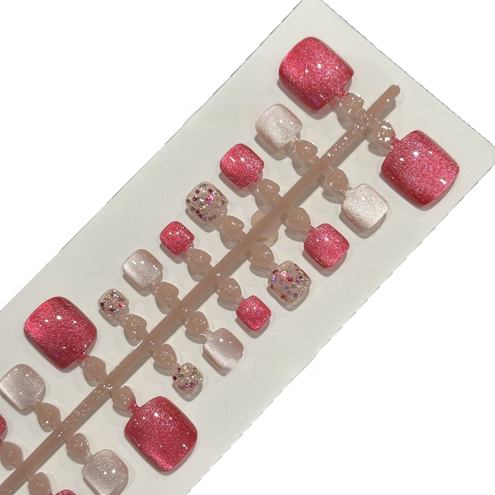 Cat's Eye Heart-shaped Diomand 42 Pieces Toenail Wear Armor - EL CHEG