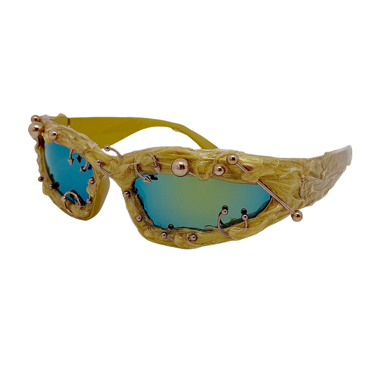 Punk Decorative Rivets Trend Street Snap Glasses