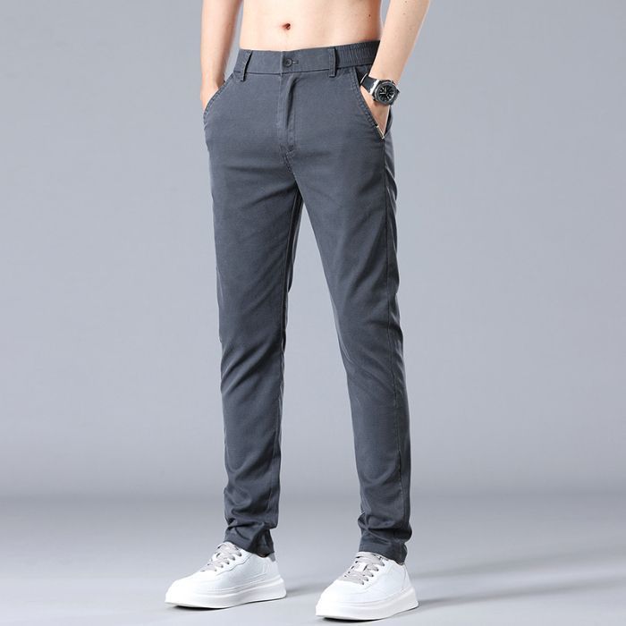 Men's Straight Leg Slim Fit Elastic Work Pants