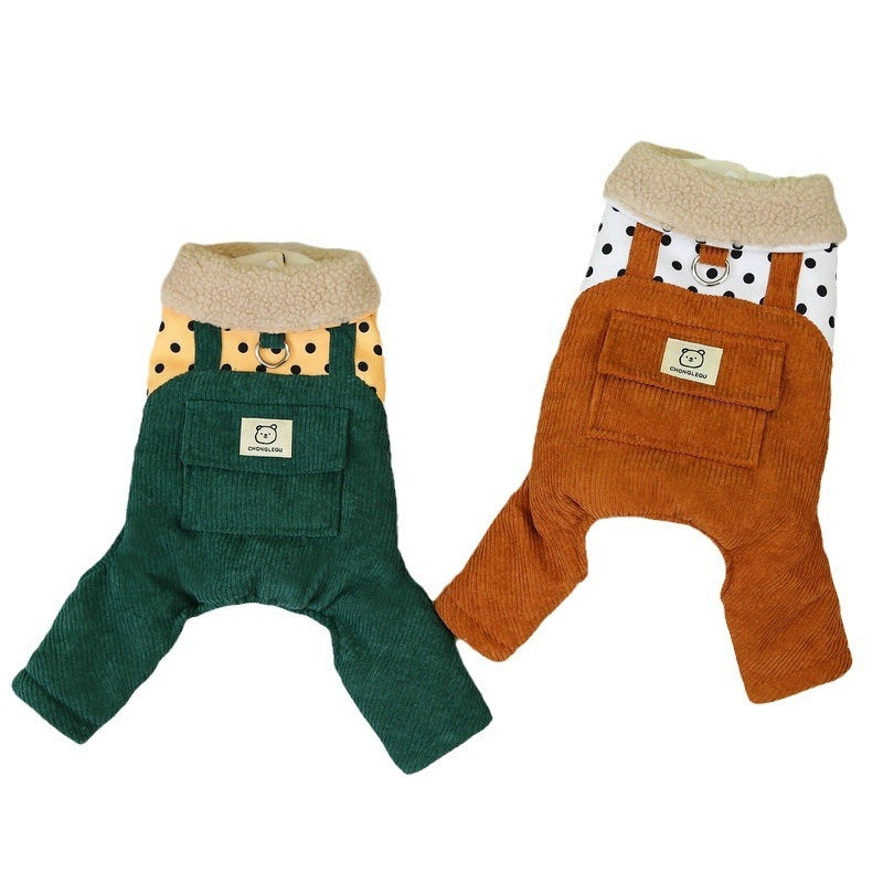 Pet Clothes Four-legged Cotton-padded Clothes Go Out In Autumn And Winter
