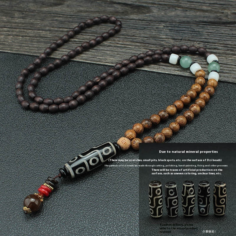 Men's And Women's Necklaces Retro Wooden Bead Sweater Chain Long Bodhi Pendant