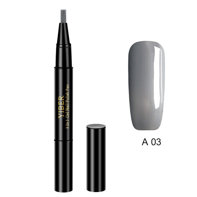 5pcs Nail Polish Pen 3 In 1 One Step Glue Pen Multicolor - EL CHEG