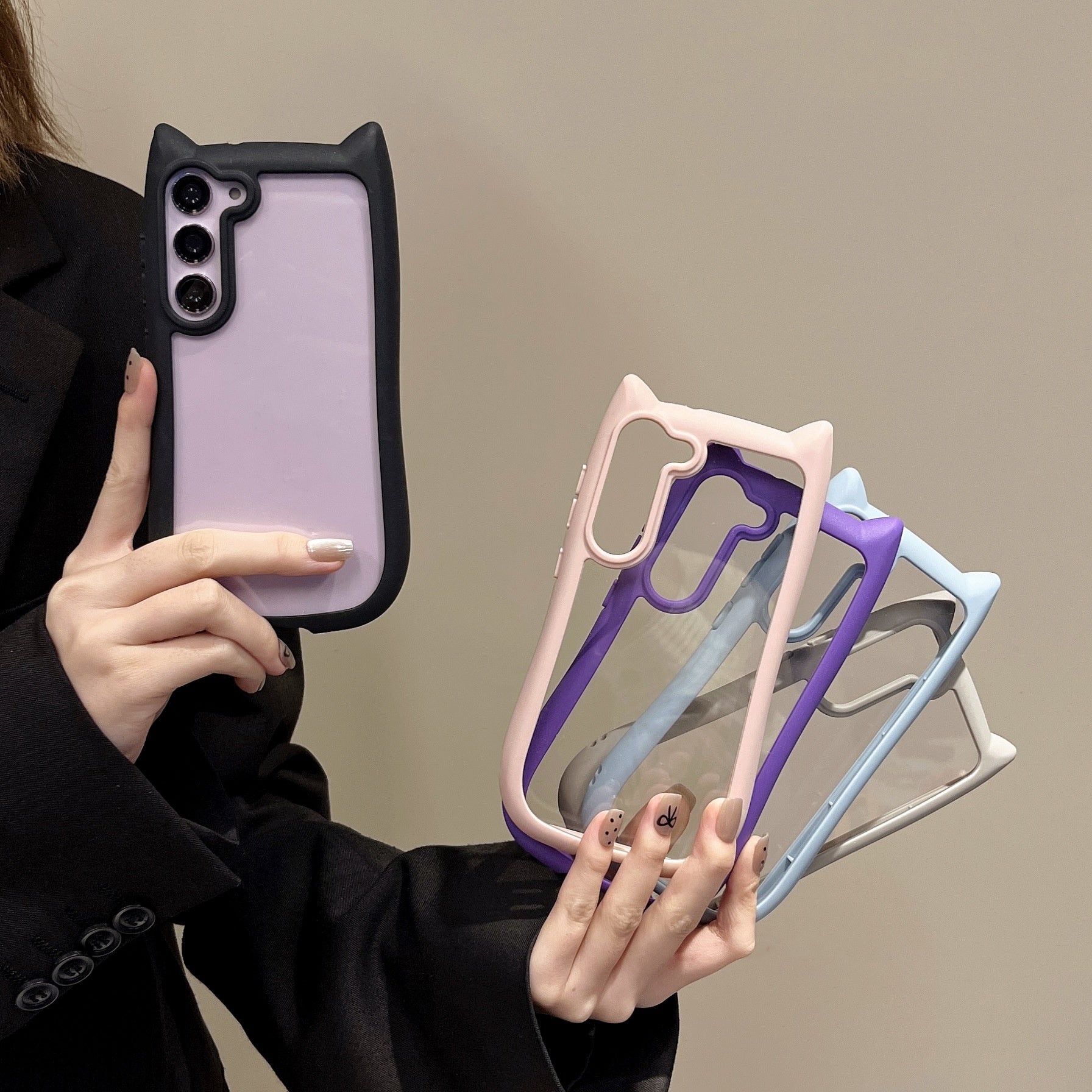 Creative Cat's Ears Transparent Fall Proof Mobile Phone Case