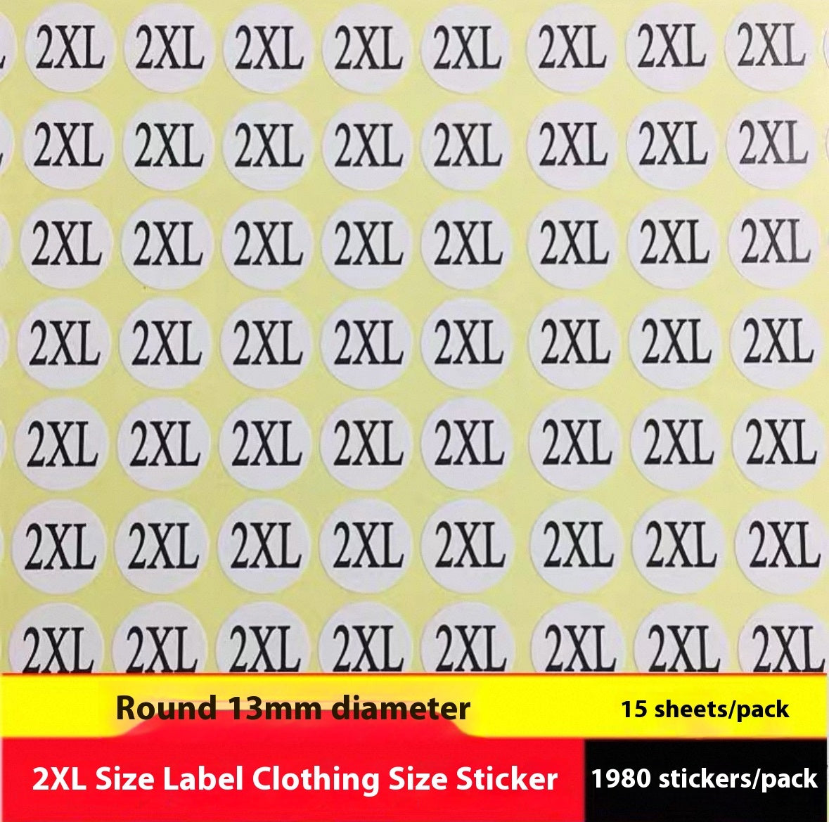 Clothes Size Sticker Digital Adhesive Sticker