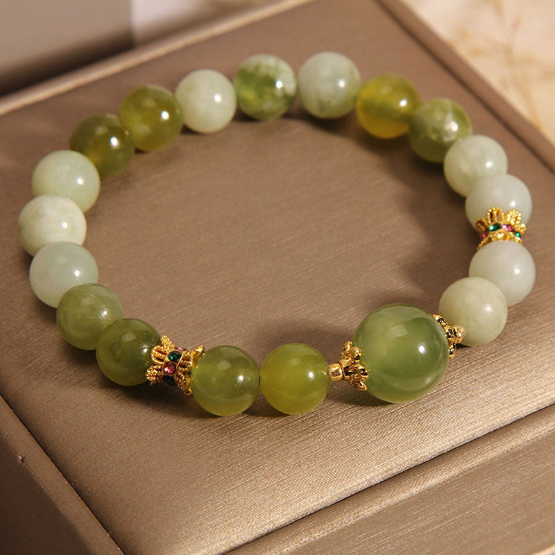 Ins Special Interest Light Luxury Sweet Mori Jade Green Women's Bracelet