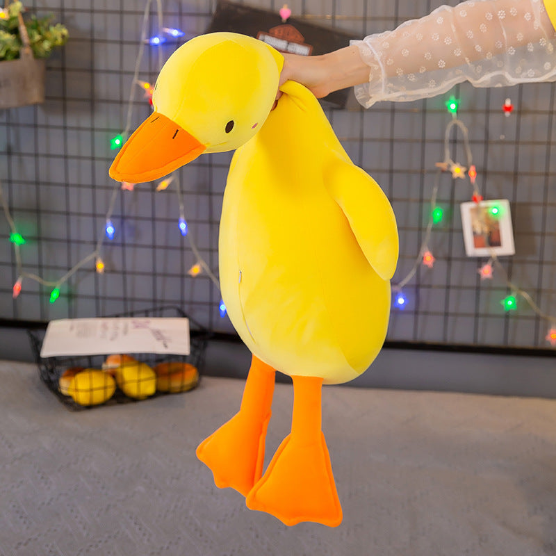Lying Style Sand Carving Plush Duck Toy.